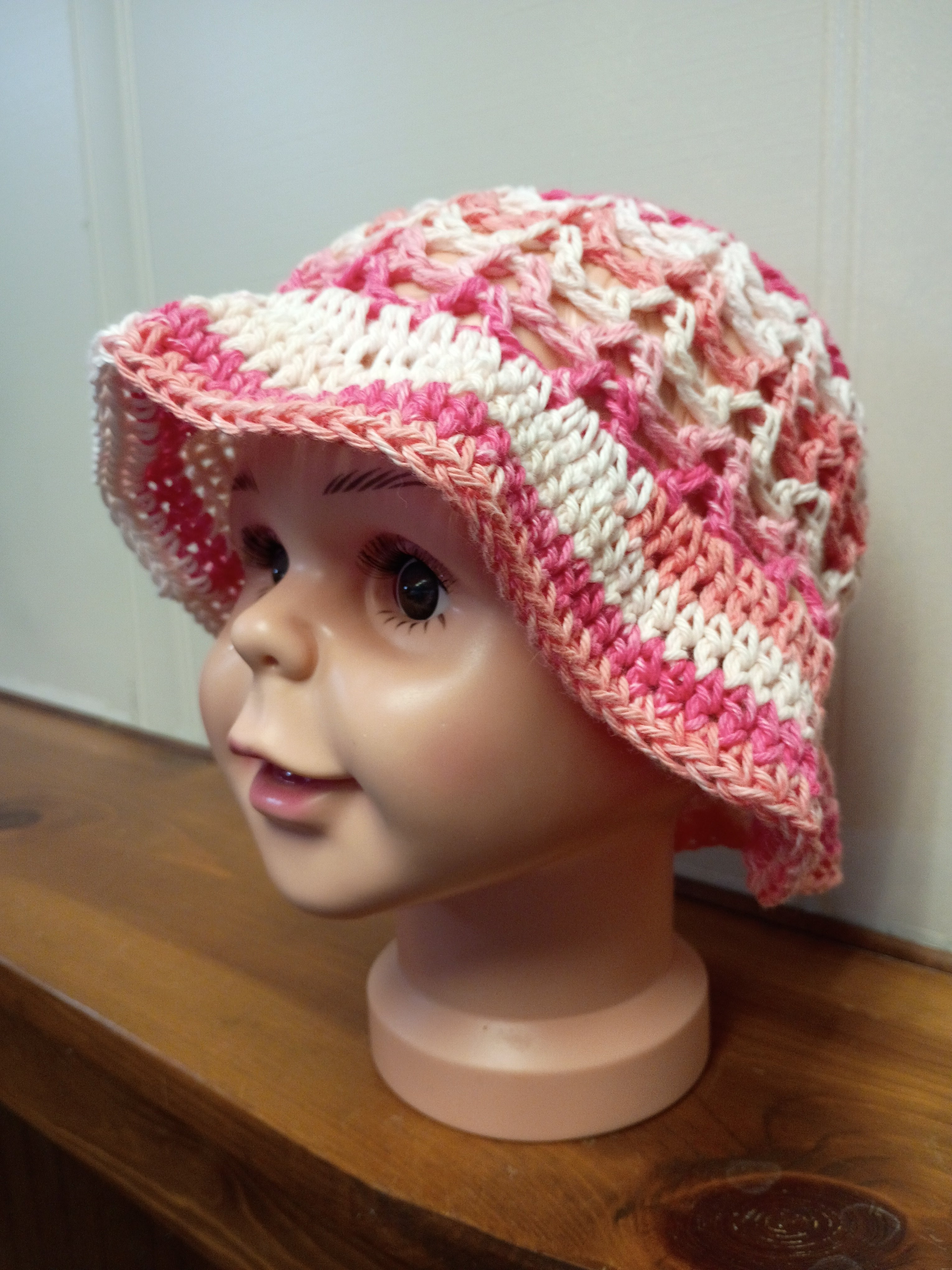 Pink bubblegum toddler sunhat
